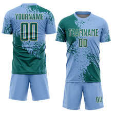 Загрузить изображение в средство просмотра галереи, Custom Light Blue Teal-Cream Abstract Brush Stroke Sports Sublimation Soccer Uniform Jersey