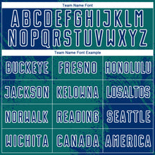 Laden Sie das Bild in den Galerie-Viewer, Custom Teal US Navy Blue-White Abstract Brush Stroke Sports Sublimation Soccer Uniform Jersey