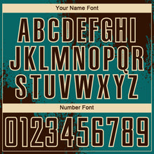 Загрузить изображение в средство просмотра галереи, Custom Teal Brown-Cream Abstract Brush Stroke Sports Sublimation Soccer Uniform Jersey