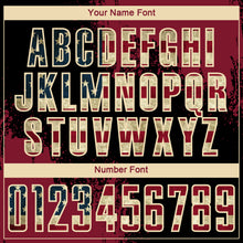 Laden Sie das Bild in den Galerie-Viewer, Custom Black Vintage USA Flag Crimson-Cream Abstract Brush Stroke Sports Sublimation Soccer Uniform Jersey