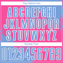 Charger l'image dans la galerie, Custom Pink Light Blue-White Abstract Brush Stroke Sports Sublimation Soccer Uniform Jersey