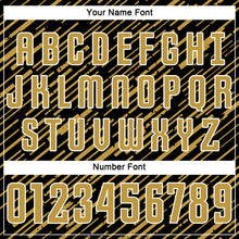 Загрузить изображение в средство просмотра галереи, Custom Black Old Gold-White Line Sports Sublimation Soccer Uniform Jersey