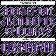 Загрузить изображение в средство просмотра галереи, Custom Black Purple Gray-White Line Sports Sublimation Soccer Uniform Jersey
