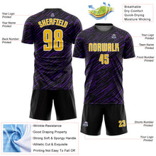 Загрузить изображение в средство просмотра галереи, Custom Black Yellow Purple-White Line Sports Sublimation Soccer Uniform Jersey