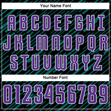 Загрузить изображение в средство просмотра галереи, Custom Black Purple Teal-White Line Sports Sublimation Soccer Uniform Jersey