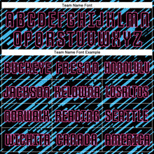 Загрузить изображение в средство просмотра галереи, Custom Black Sky Blue-Pink Line Sports Sublimation Soccer Uniform Jersey