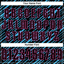 Загрузить изображение в средство просмотра галереи, Custom Black Sky Blue-Pink Line Sports Sublimation Soccer Uniform Jersey