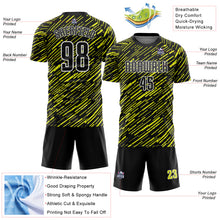 Charger l'image dans la galerie, Custom Black Neon Yellow-White Line Sports Sublimation Soccer Uniform Jersey