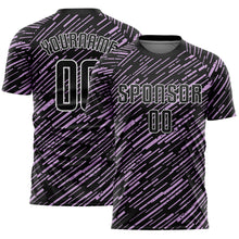 Load image into Gallery viewer, Custom Black Light Purple-White Line Sports Sublimation Soccer Uniform Jersey
