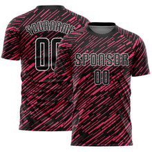 Charger l'image dans la galerie, Custom Black Neon Pink-White Line Sports Sublimation Soccer Uniform Jersey