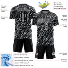 Charger l'image dans la galerie, Custom Black Silver-White Line Sports Sublimation Soccer Uniform Jersey