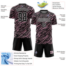 Charger l'image dans la galerie, Custom Black Light Pink-White Line Sports Sublimation Soccer Uniform Jersey