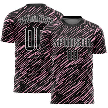 Charger l'image dans la galerie, Custom Black Light Pink-White Line Sports Sublimation Soccer Uniform Jersey