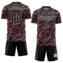 Charger l'image dans la galerie, Custom Black Medium Pink-White Line Sports Sublimation Soccer Uniform Jersey