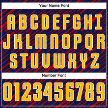 Charger l'image dans la galerie, Custom Navy Gold Red-White Line Sports Sublimation Soccer Uniform Jersey