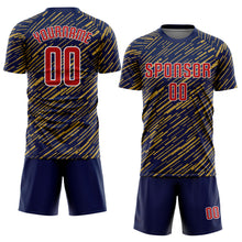 Charger l'image dans la galerie, Custom Navy Red Old Gold-White Line Sports Sublimation Soccer Uniform Jersey