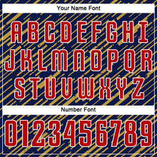 Charger l'image dans la galerie, Custom Navy Red Old Gold-White Line Sports Sublimation Soccer Uniform Jersey