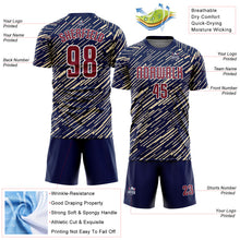 Load image into Gallery viewer, Custom Navy Crimson Cream-White Line Sports Sublimation Soccer Uniform Jersey