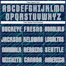 Загрузить изображение в средство просмотра галереи, Custom Navy Gray Teal-White Line Sports Sublimation Soccer Uniform Jersey