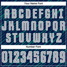 Загрузить изображение в средство просмотра галереи, Custom Navy Gray Teal-White Line Sports Sublimation Soccer Uniform Jersey