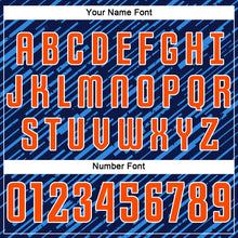 Charger l'image dans la galerie, Custom Navy Orange Powder Blue-White Line Sports Sublimation Soccer Uniform Jersey