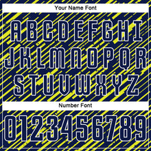 Load image into Gallery viewer, Custom Navy Neon Yellow-White Line Sports Sublimation Soccer Uniform Jersey