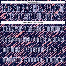 Charger l'image dans la galerie, Custom Navy Medium Pink-White Line Sports Sublimation Soccer Uniform Jersey