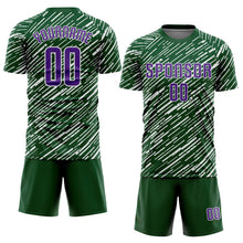 Load image into Gallery viewer, Custom Green Purple-White Line Sports Sublimation Soccer Uniform Jersey