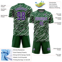 Load image into Gallery viewer, Custom Green Purple-White Line Sports Sublimation Soccer Uniform Jersey