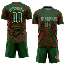 Load image into Gallery viewer, Custom Green Red-White Line Sports Sublimation Soccer Uniform Jersey