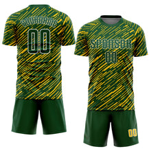Загрузить изображение в средство просмотра галереи, Custom Green Yellow-White Line Sports Sublimation Soccer Uniform Jersey