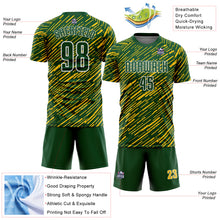 Загрузить изображение в средство просмотра галереи, Custom Green Yellow-White Line Sports Sublimation Soccer Uniform Jersey