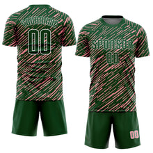 Charger l'image dans la galerie, Custom Green Medium Pink-White Line Sports Sublimation Soccer Uniform Jersey
