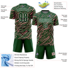 Charger l'image dans la galerie, Custom Green Medium Pink-White Line Sports Sublimation Soccer Uniform Jersey