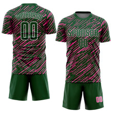 Load image into Gallery viewer, Custom Green Pink-White Line Sports Sublimation Soccer Uniform Jersey