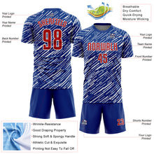 Загрузить изображение в средство просмотра галереи, Custom Royal Red-White Line Sports Sublimation Soccer Uniform Jersey