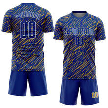 Charger l'image dans la galerie, Custom Royal Old Gold-White Line Sports Sublimation Soccer Uniform Jersey