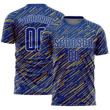 Charger l'image dans la galerie, Custom Royal Old Gold-White Line Sports Sublimation Soccer Uniform Jersey