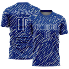 Charger l'image dans la galerie, Custom Royal Gray-White Line Sports Sublimation Soccer Uniform Jersey