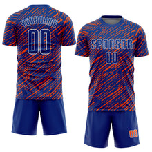 Загрузить изображение в средство просмотра галереи, Custom Royal Orange-White Line Sports Sublimation Soccer Uniform Jersey