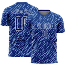 Загрузить изображение в средство просмотра галереи, Custom Royal Light Blue-White Line Sports Sublimation Soccer Uniform Jersey