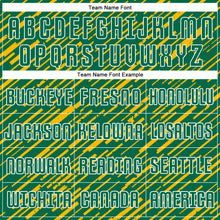 Laden Sie das Bild in den Galerie-Viewer, Custom Kelly Green Gold-White Line Sports Sublimation Soccer Uniform Jersey