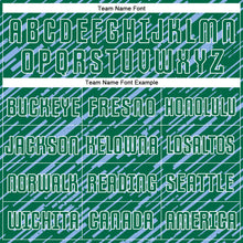 Laden Sie das Bild in den Galerie-Viewer, Custom Kelly Green Light Blue-White Line Sports Sublimation Soccer Uniform Jersey