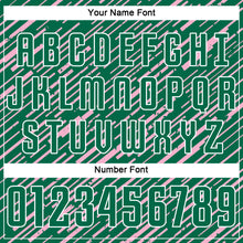 Laden Sie das Bild in den Galerie-Viewer, Custom Kelly Green Light Pink-White Line Sports Sublimation Soccer Uniform Jersey