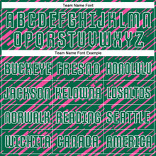 Laden Sie das Bild in den Galerie-Viewer, Custom Kelly Green Pink-White Line Sports Sublimation Soccer Uniform Jersey