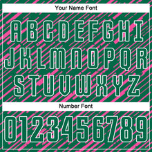 Laden Sie das Bild in den Galerie-Viewer, Custom Kelly Green Pink-White Line Sports Sublimation Soccer Uniform Jersey