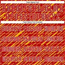 Загрузить изображение в средство просмотра галереи, Custom Red Gold-White Line Sports Sublimation Soccer Uniform Jersey