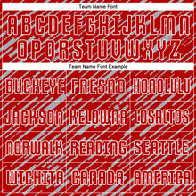 Загрузить изображение в средство просмотра галереи, Custom Red Gray-White Line Sports Sublimation Soccer Uniform Jersey