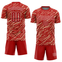 Charger l'image dans la galerie, Custom Red Cream-White Line Sports Sublimation Soccer Uniform Jersey