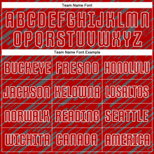 Charger l'image dans la galerie, Custom Red Steel Gray-White Line Sports Sublimation Soccer Uniform Jersey